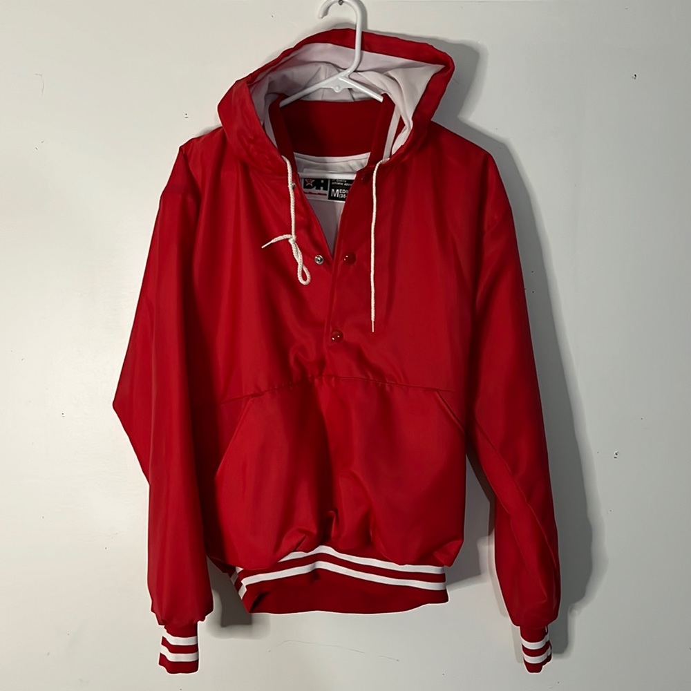 NEW Don Alleson Athletic Pull Over Jacket / Red White / MEDIUM 38-40 VINTAGE